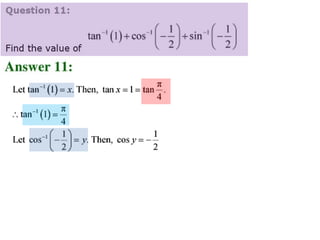 Inverse trigonometric functions from class 12 maths