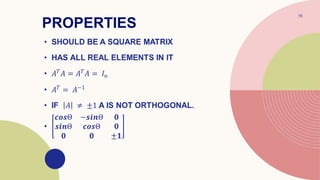 Inverse and Orthogonal Matrices: Theory, Properties, and Real-World ...