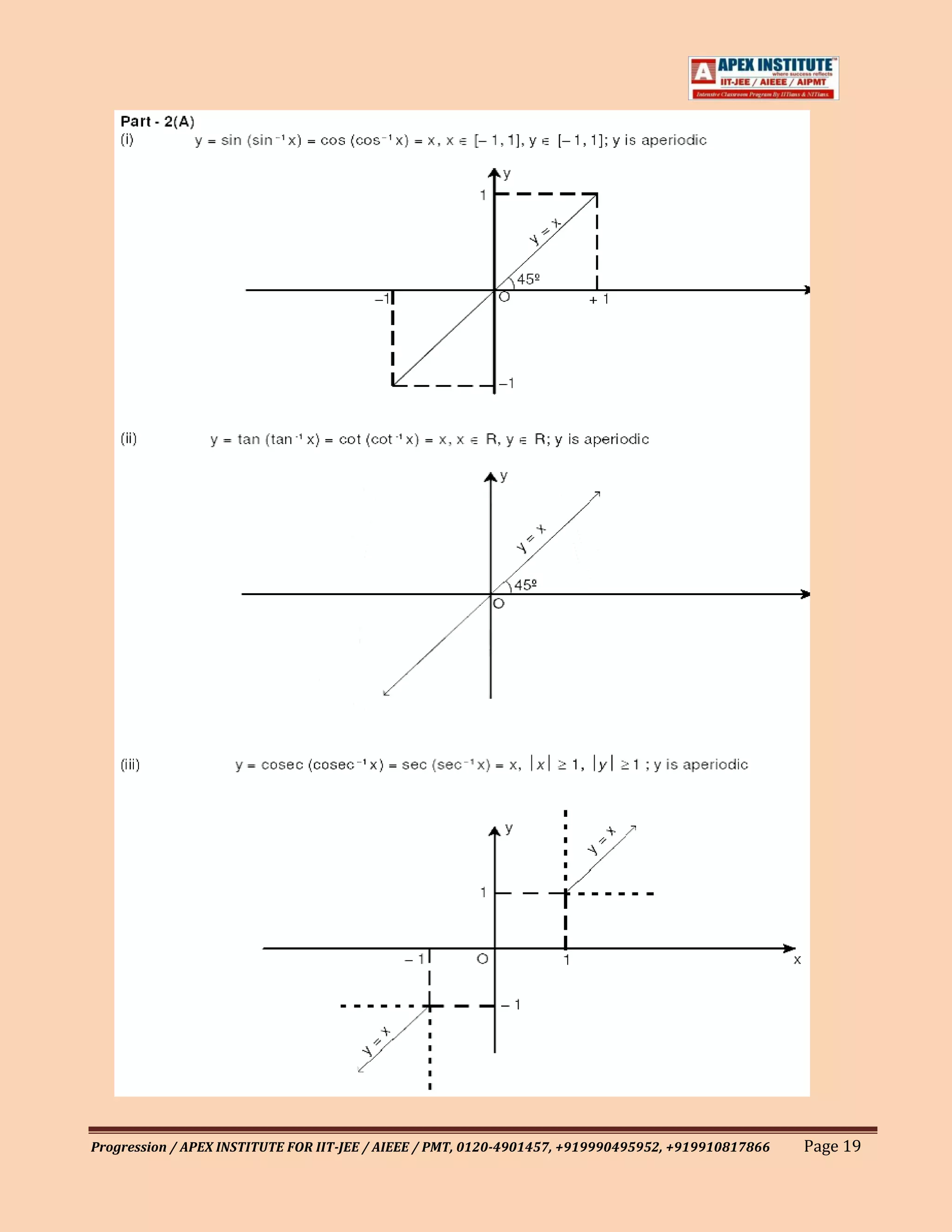 Progression / APEX INSTITUTE FOR IIT-JEE / AIEEE / PMT, 0120-4901457, +919990495952, +919910817866   Page 19
 