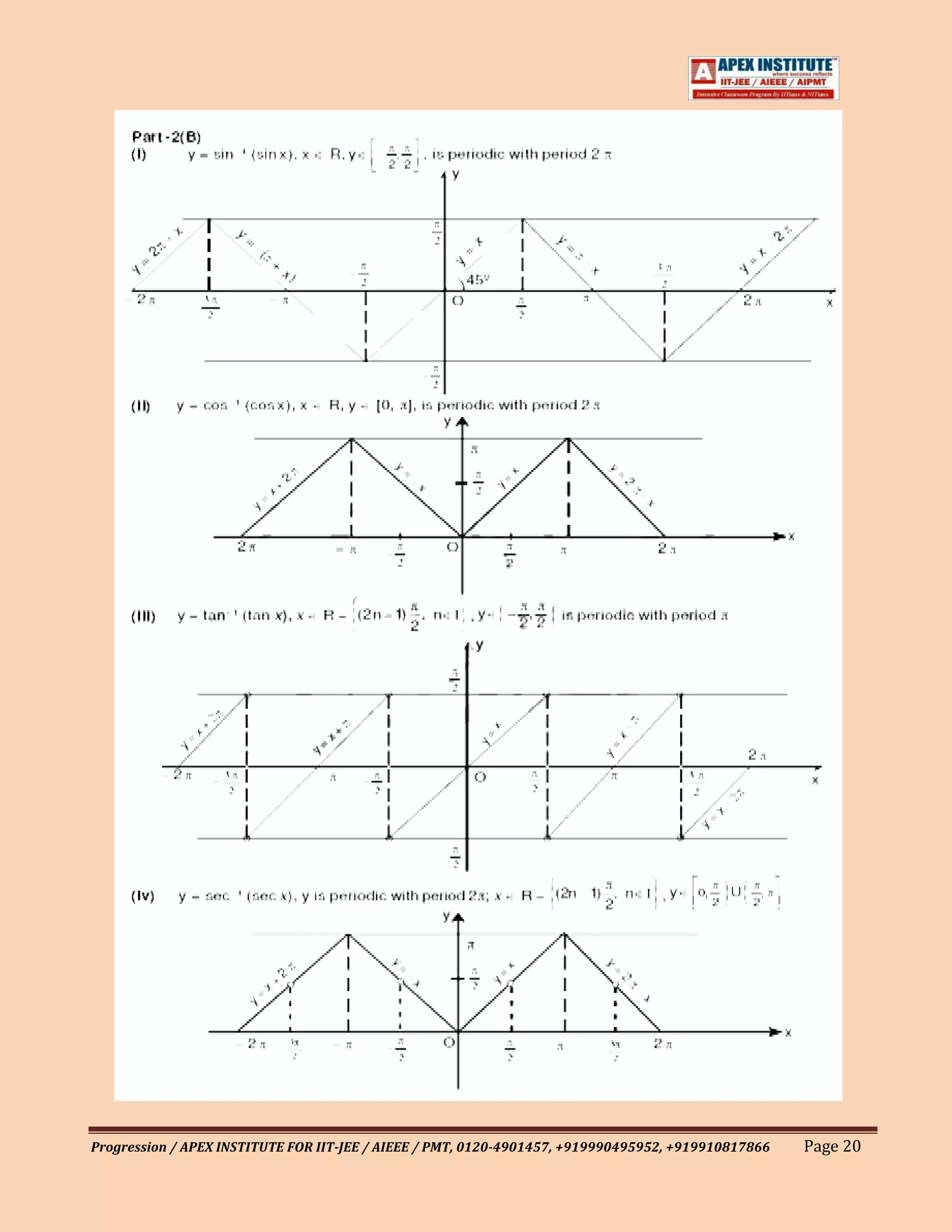 Progression / APEX INSTITUTE FOR IIT-JEE / AIEEE / PMT, 0120-4901457, +919990495952, +919910817866   Page 20
 