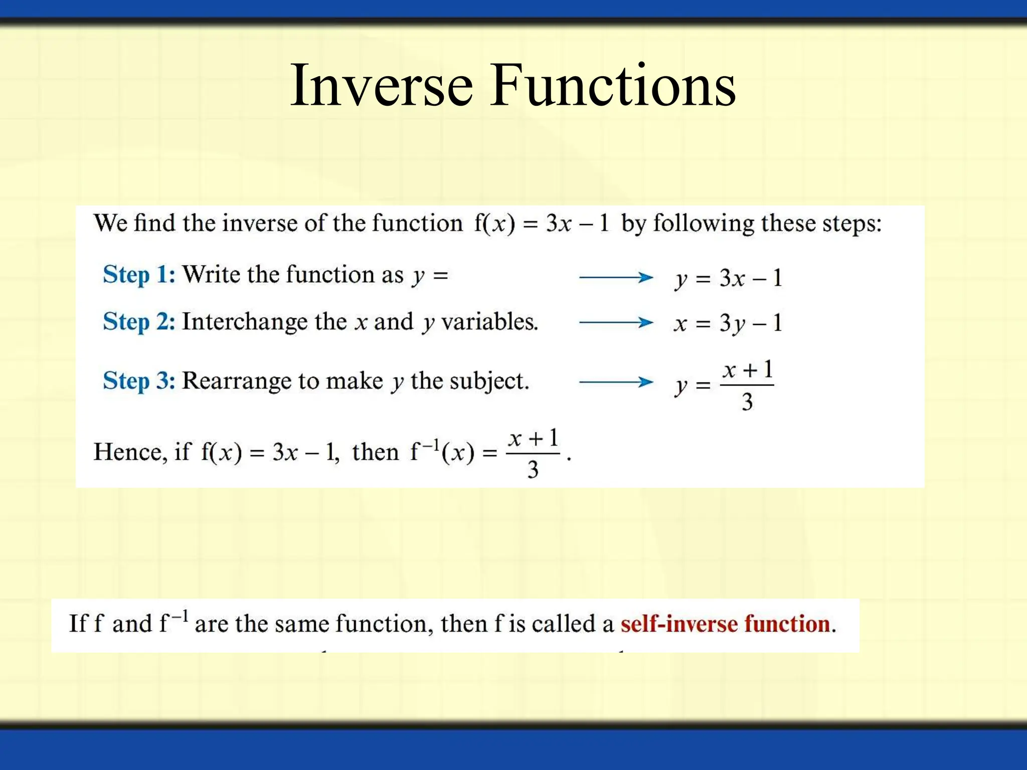 Inverse Functions
 