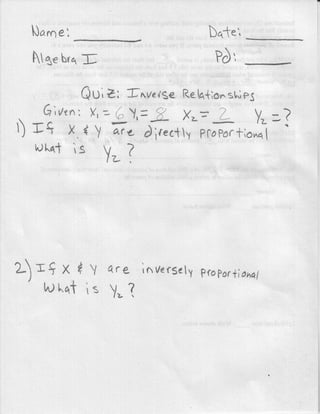 Inverse Relation Quiz Answers 1