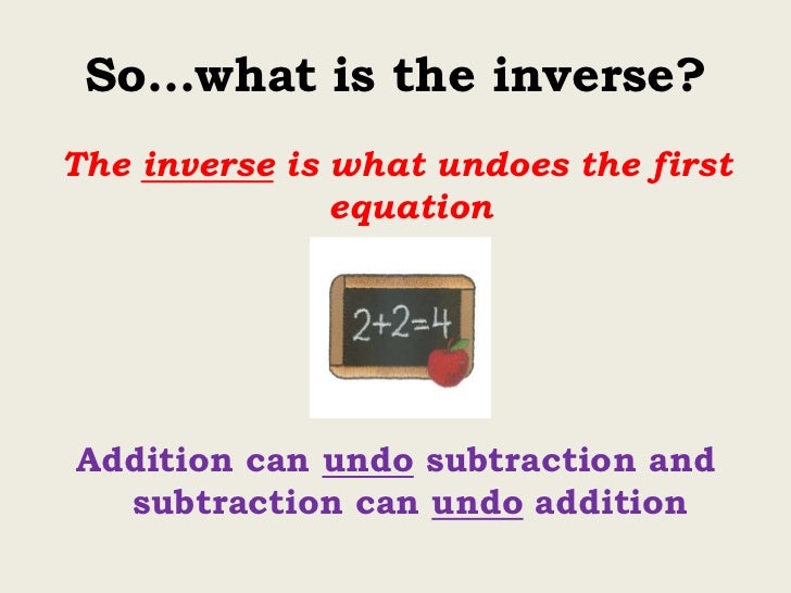 Inverse relationship between addition u0026 subtraction