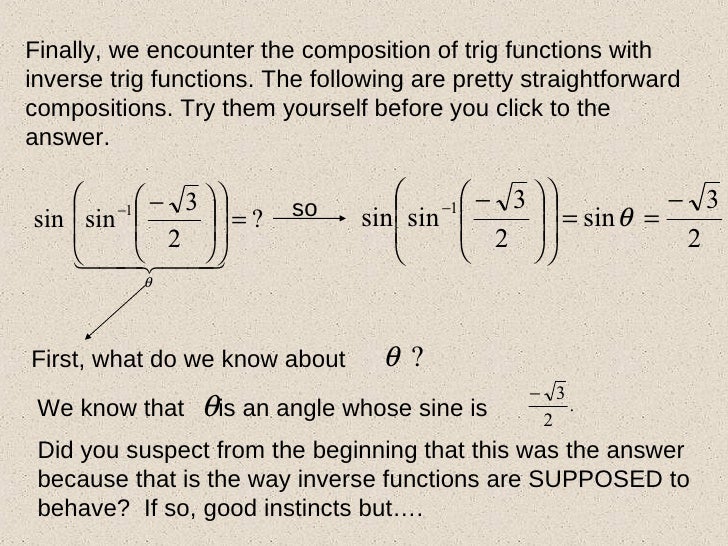 functions of composition calculator trig Inverse functions
