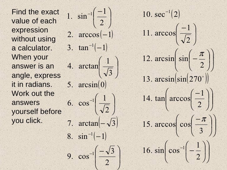 inverse trig composition of functions functions Inverse trig inverse trig composition of functions functions Inverse trig