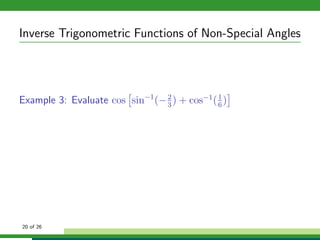 Inverse Cos Problem Inverse trigonometric functions | PDF
