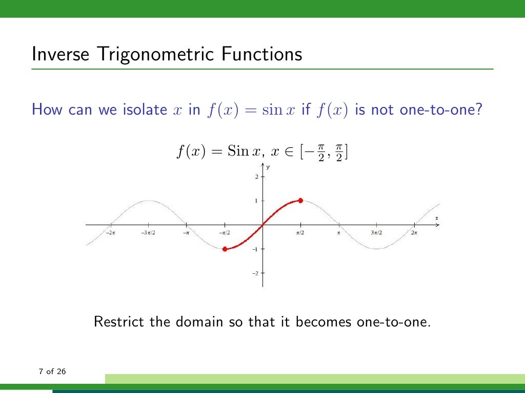 Inverse trigonometric functions