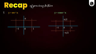 7. y = sec–1 x y = cosec–1 x
 