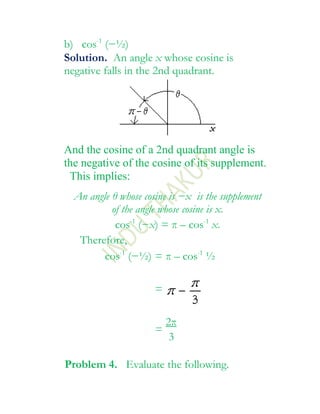 Inverse trigonometric functions xii[1] | DOCX