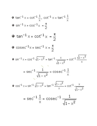 Inverse Trigonometric Functions Xii 1