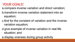 INVERSE VARIATION ppt definition of inverse variation.pptx