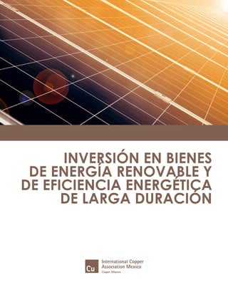 INVERSIÓN EN BIENES
DE ENERGÍA RENOVABLE Y
DE EFICIENCIA ENERGÉTICA
DE LARGA DURACIÓN
 