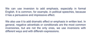 INVERSION ENGLISH TERM III - Presentation | PDF