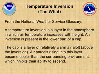 Inversion Cap atmospheric inversion which is results because of temperature | PDF
