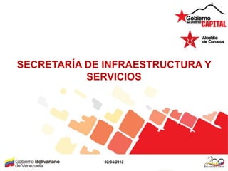 SECRETARÍA DE INFRAESTRUCTURA Y
SERVICIOS
02/04/2012
 