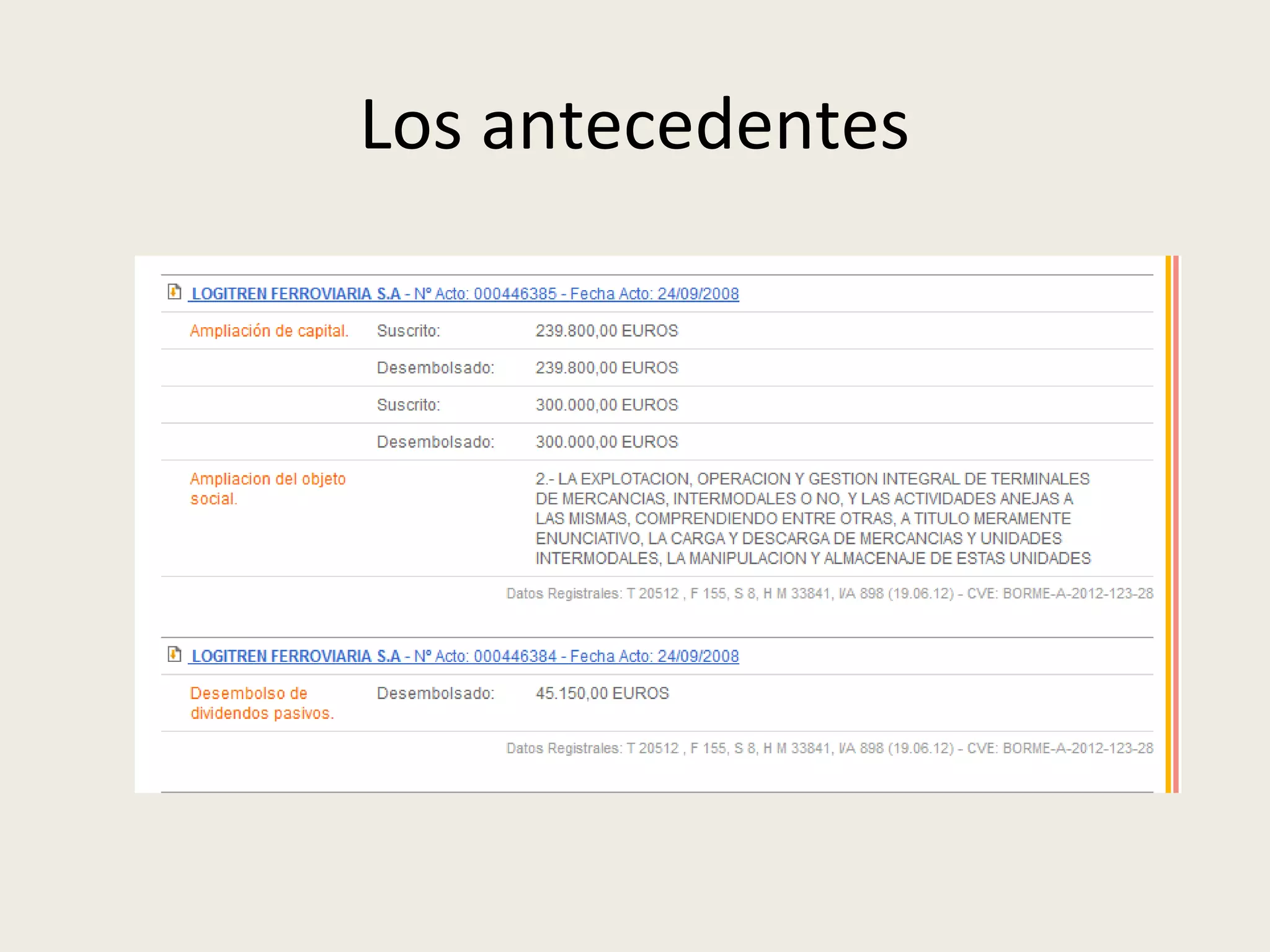 Los antecedentes
