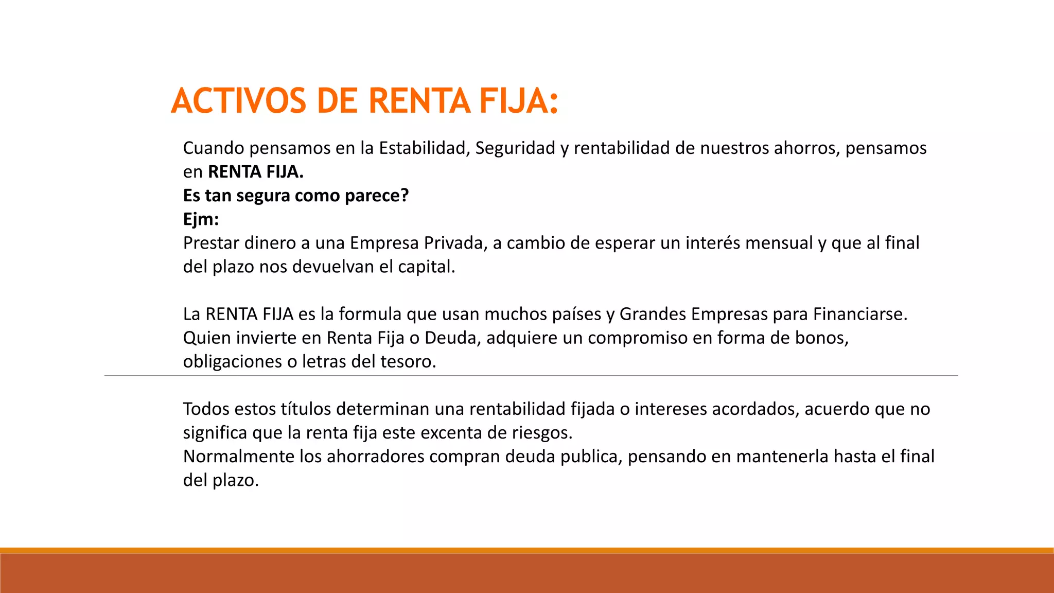 Inversiones en valores de renta fija | PPTX