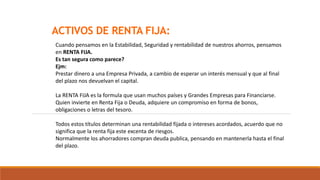 Inversiones en valores de renta fija | PPTX