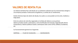 Inversiones en valores de renta fija | PPTX