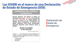Inversiones (IOARR) en estado de emergencia ante peligro inminente y ...