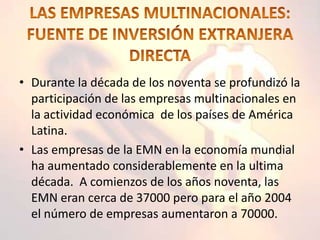 Inversiones Y Empresas Multinacionales