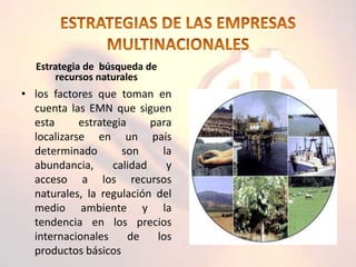 Inversiones Y Empresas Multinacionales