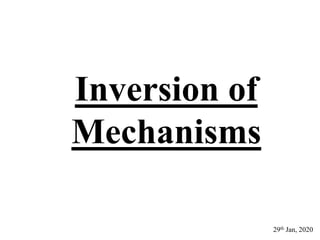 Inversion of
Mechanisms
29th Jan, 2020
 