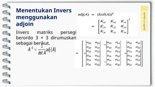 Metode Adjoin INVERS MATRIKS (cara menentukan invers matriks) | PPTX