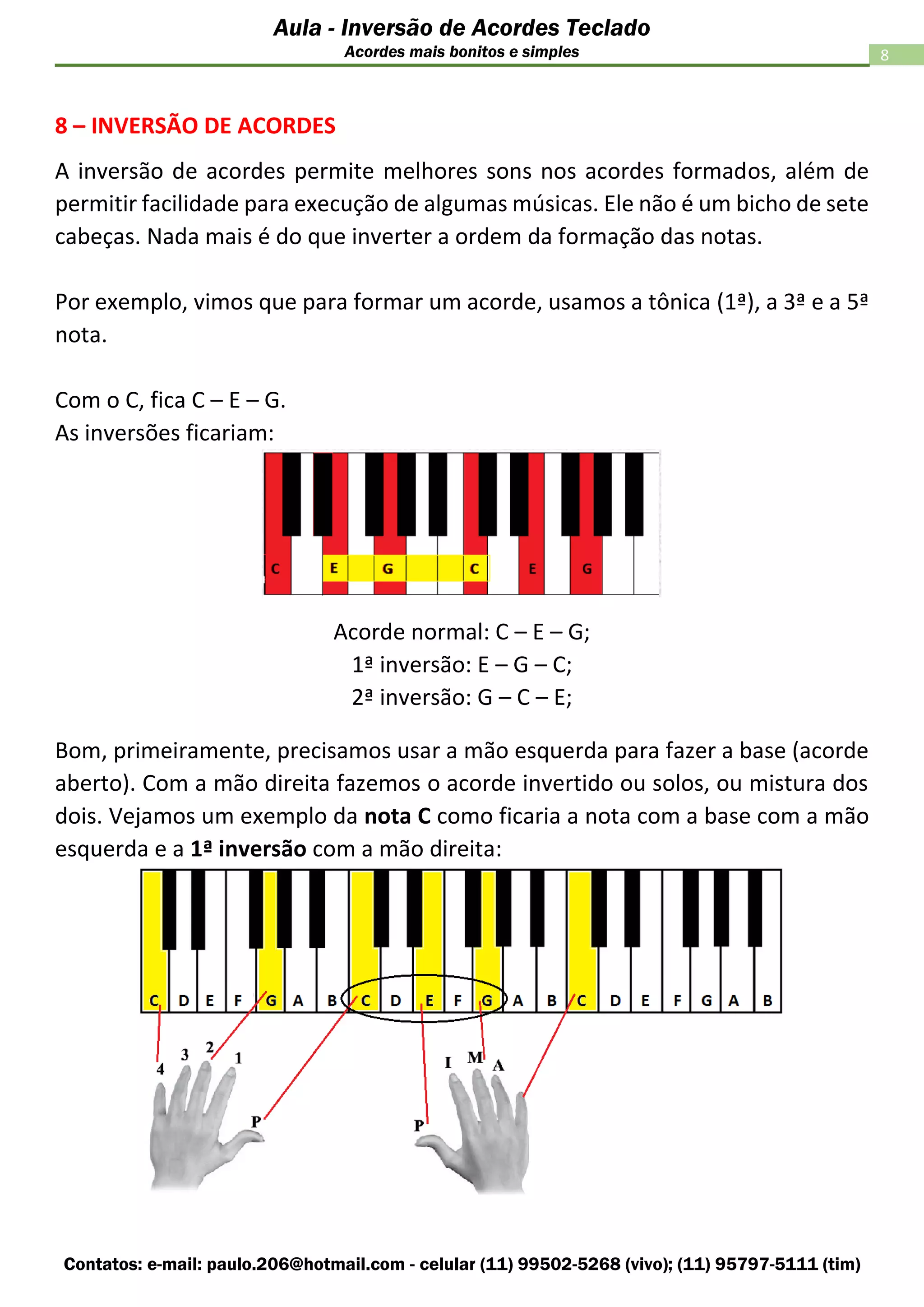 Inversão de acordes - Teclado | PDF