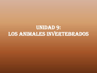 UNIDAD 9:
LOS ANIMALES INVERTEBRADOS
 
