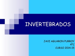 INVERTEBRADOS 
JAVI AGUARON PURROY 
4ºC 
CURSO 2014-15 
 