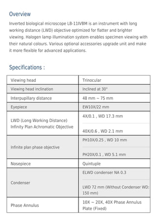 Long Working Distance Condenser Inverted-Biological-Microscope.pdf...... | PDF
