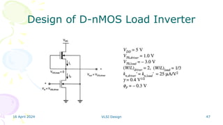 16 April 2024 VLSI Design 47
Design of D-nMOS Load Inverter
 