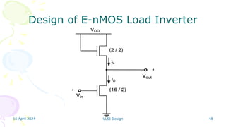 16 April 2024 VLSI Design 48
Design of E-nMOS Load Inverter
 