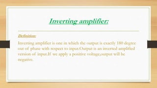 Outlet Invert Definition Inverting amplifier | PPTX