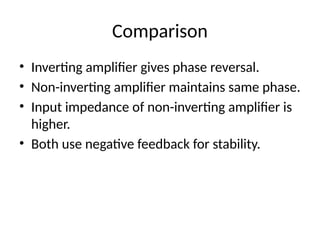 Amplifier Types Inverting Non Inverting Inverting and Non-Inverting Amplifiers: Principles and Applications in ...