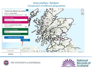 Area profiles: Religion
Comparison of different geographies
 