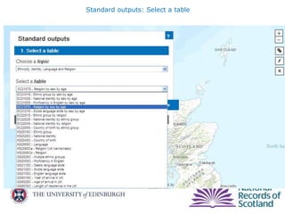 Standard outputs: Select a table
 
