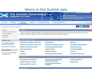 Where to find Scottish data
 