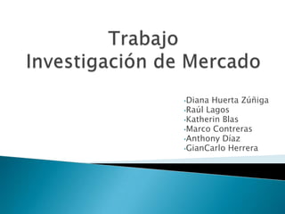 •Diana Huerta Zúñiga
•Raúl Lagos
•Katherin Blas
•Marco Contreras
•Anthony Díaz
•GianCarlo Herrera
 