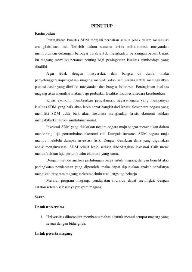 Investasi Sdm Melalui Program Magang