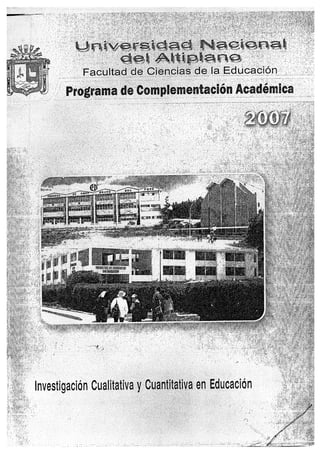 INVESTIGACIÓN CUALITATIVA Y CUANTITATIVA DE LA EDUCACIÓN (PALOMINO QUISPE)