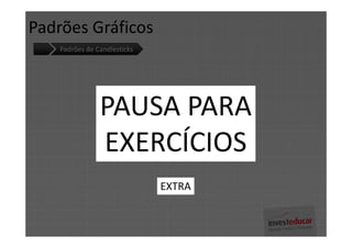 Padrões Gráficos
    Padrões de Candlesticks




                PAUSA PARA
                EXERCÍCIOS
                              EXTRA
 