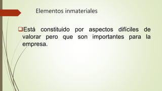 Elementos Inmateriales Componentes básicos de toda empresa | PPTX