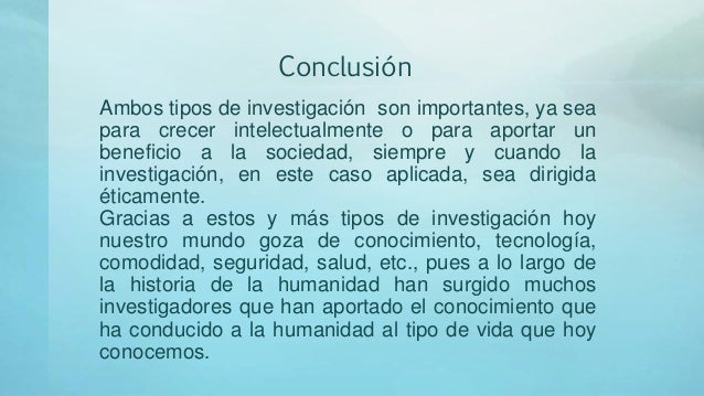 Investigación básica y aplicada