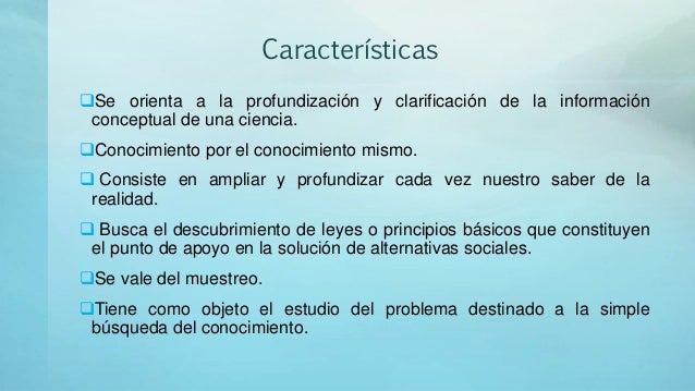 Investigación básica y aplicada