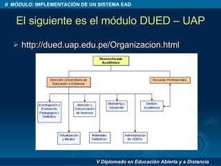 El siguiente es el módulo DUED – UAP http://dued.uap.edu.pe/Organizacion.html 