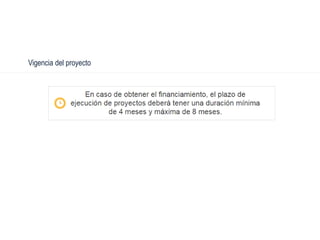Vigencia del proyecto
 
