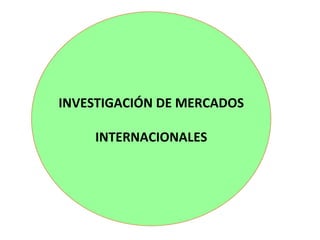 INVESTIGACIÓN DE MERCADOS INTERNACIONALES 