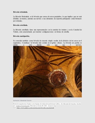 Investigación sobre bóvedas de cañón corrido y de crucería. | DOCX